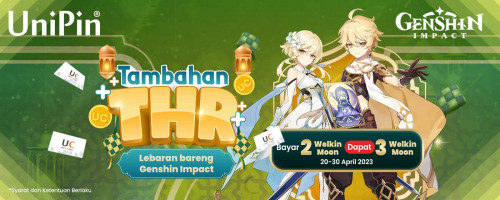 Tambahan THR! Bayar 2 Welkin Moon dapat 3 Welkin Moon Hanya di UniPin!